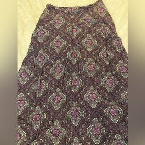 Croft & Barrow Purple and Black Paisley Skirt